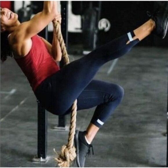 Zyia Navy Strap Deluxe Hi-Rise Leggings Size 8-10 24” Active Athletic Pants - Picture 5 of 12